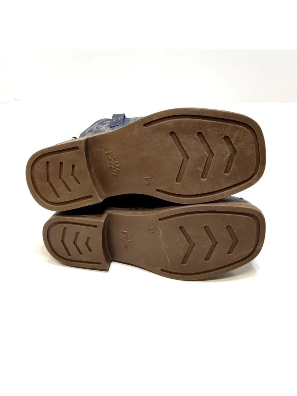 Pawz CB Childrens Western Boots Embroidered Design Ostrich Texture Boys 13 NWT